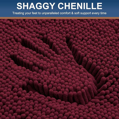 Smiry Luxury Chenille Bathroom Rugs 44x32, Extra Soft and Absorbent Shaggy Bath - Image 3