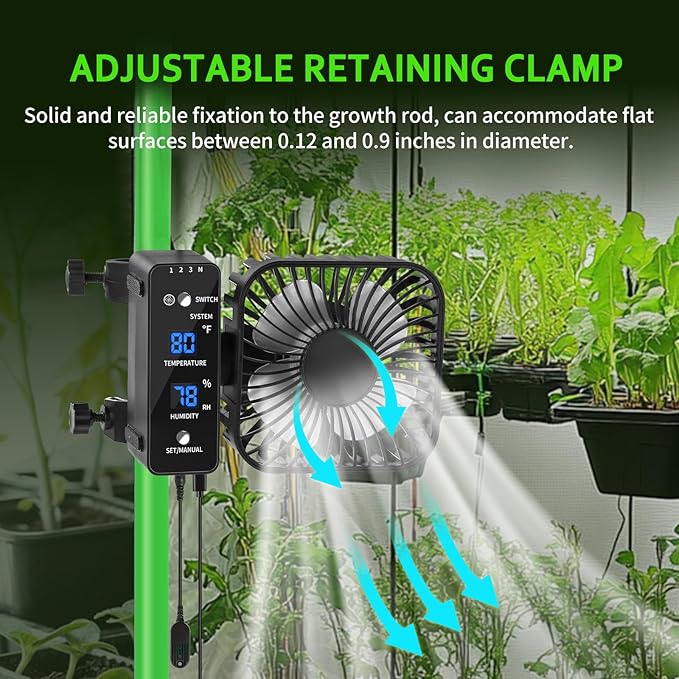 4" Grow Tent Fan with Auto Humidity Control | Quiet Oscillating Ventilation - Image 2