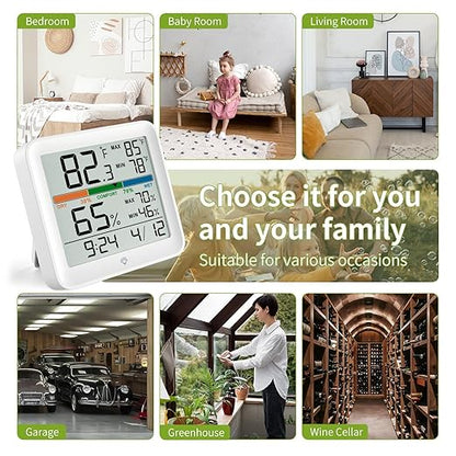 2 Pack Indoor Thermometer Room Temperature Home Hygrometer Humidity Gauge - Image 9