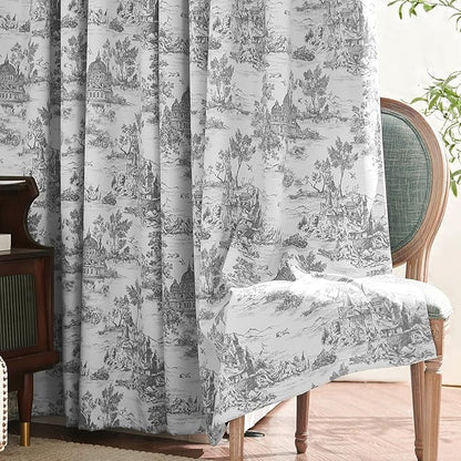 jinchan 95% Blackout Toile Curtains - Image 8