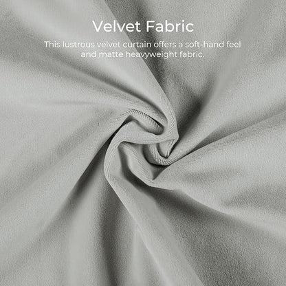 TWOPAGES Luxury Velvet Curtain Pinch Pleated Neutral Gray Curtain 108 inch Long - Image 3