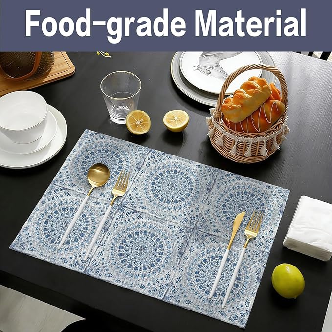 Drawer and Shelf Liner for Kitchen Cabinets Non-Adhesive Waterproof Boho Shelf - Image 8