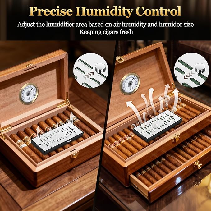 High-end Cigar Humidifier, Rectangular Cigar Humidifier Regulator - Image 3