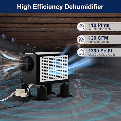 Crawl Space Dehumidifier with Drain Hose, Industry Water Damage Restoration - Image 3