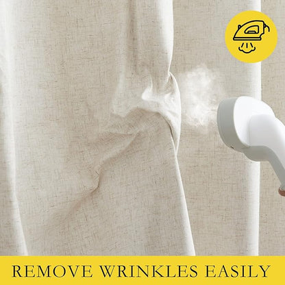 NICETOWN Natural Linen Curtains 45" Long - Image 7