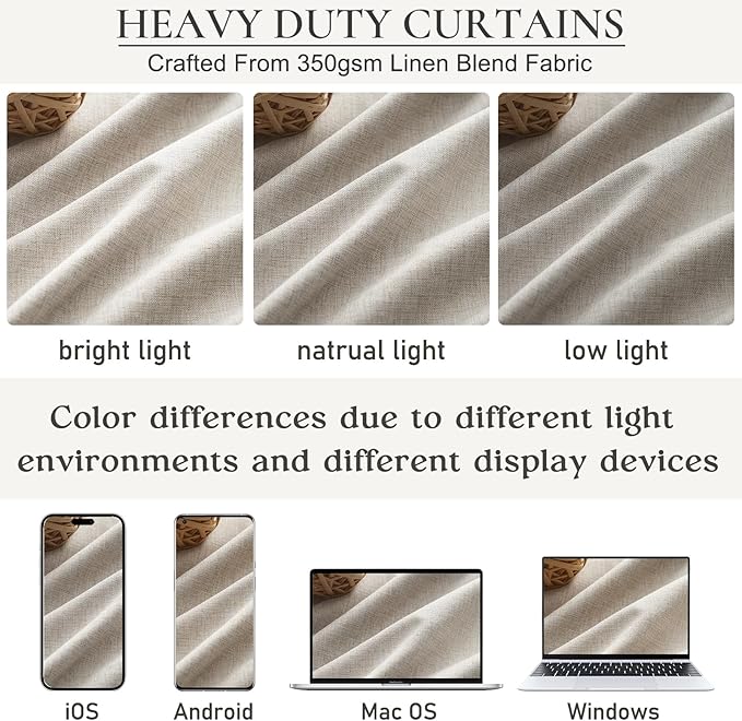 90 Inch Blackout Curtains for Living Room Thermal Noise Reduction Sliding Door - Image 5