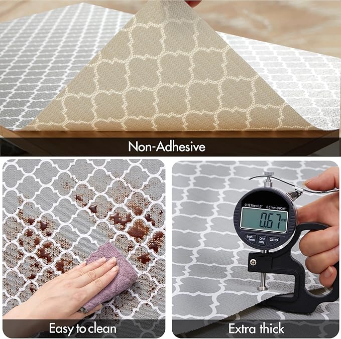 Viseeko Shelf and Drawer Liner for Kitchen Cabinet, Non-Adhesive Cabinet Liners - Image 4