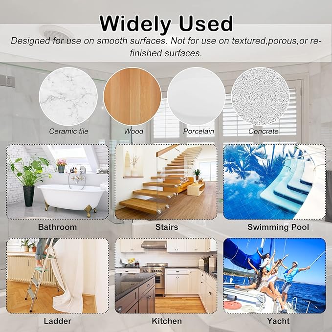 S&X Non-Slip Stickers for Bathtubs & Showers 24-Pack Waterproof Safety Strips - Image 7