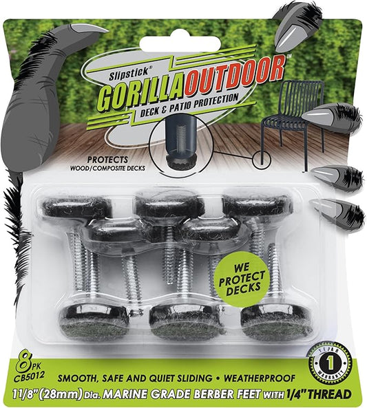 Slipstick Gorilla Outdoor Adjustable Furniture Levelers Weatherproof Screw in by Slipstick