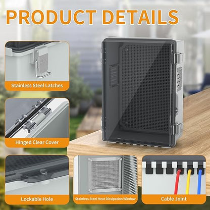 Joinfworld Outdoor Electrical Box, Waterproof Electrical Box WiFi Enclosure - Image 5