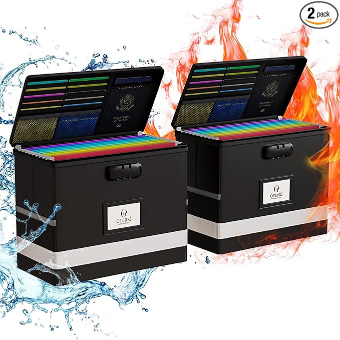 Oterri 2 Pack Fireproof Document Box by Oterri