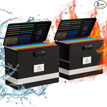 Oterri 2 Pack Fireproof Document Box by Oterri