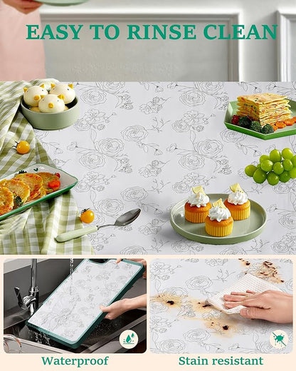 Floral Drawer Liner for Kitchen Cabinets Non-Adhesive Shelf Liner Non-Slip - Image 4