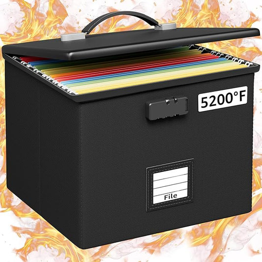 Fire Proof File Box for Documents by ROSONG