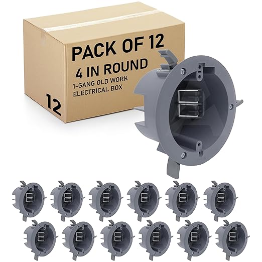 4'' Old Work Round Electrical Box, One-Gang Grey PVC Junction Box, 18 Inch by AirmontProducts