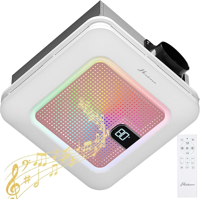 Bathroom Exhaust Fan with Bluetooth Speaker, 230 CFM 1.0 Sone Bathroom Exhaust by FocusonKitchenBathroom