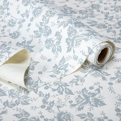 RAY STAR Shelf Liner, 12 Inch x 10 Feet Non Adhesive Silver Printed Floral by RAYSTAR
