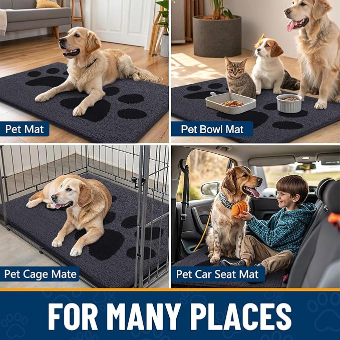 Smiry Dog Door Mat for Muddy Paws, Absorbs Moisture and Dirt, Low-Profile - Image 8