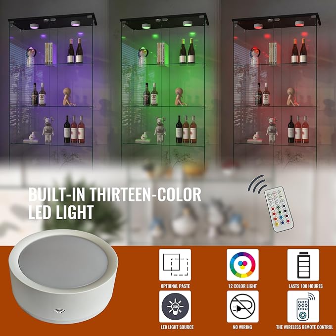 Yoluckea 4-Tier Glass Display Cabinet - Image 3