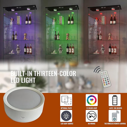 Yoluckea 4-Tier Glass Display Cabinet - Image 3