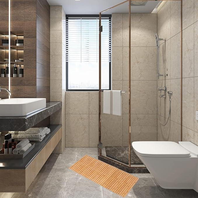 Bath Mat Bathroom Runner Long Large Rugs Floor Wood Shower Bathtub Waterproof - Image 7