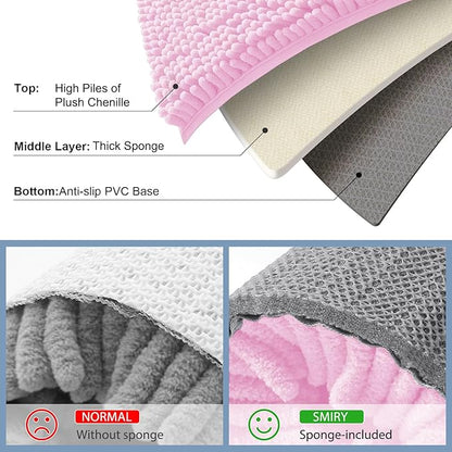 Smiry Luxury Chenille Bathroom Rugs 24x16, Extra Soft and Absorbent Shaggy Bath - Image 5