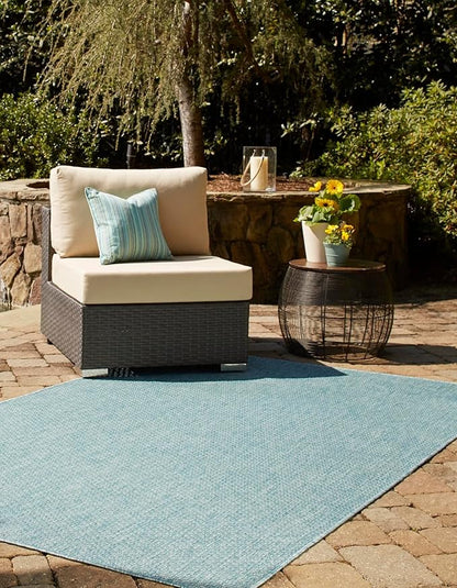 Unique Loom Collection Casual Transitional Solid Heathered Indoor/Outdoor - Image 3