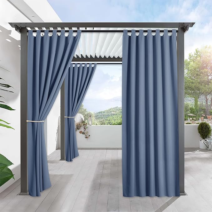 RYB HOME Outdoor Curtains for Patio Waterproof Tab Top Block Sunlight Thermal by RYBHOME