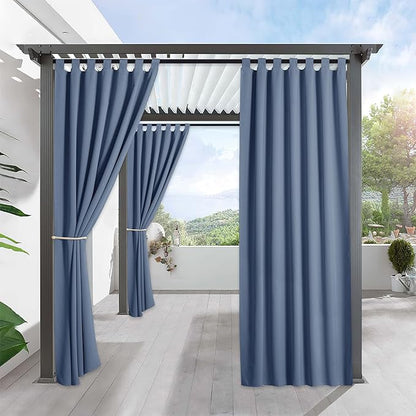 RYB HOME Outdoor Curtains for Patio Waterproof Tab Top Block Sunlight Thermal by RYBHOME