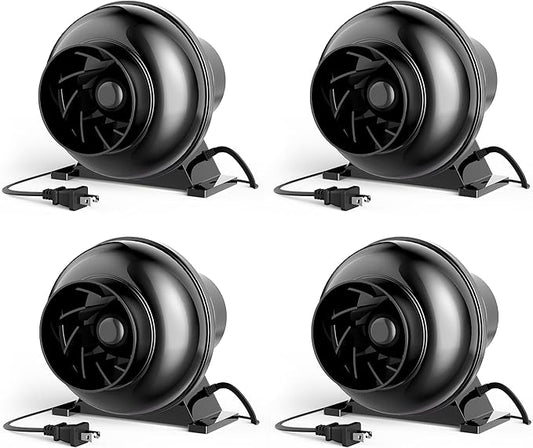 HealSmart 4 Inch 195 CFM Inline Duct Exhaust Fan Air Vent Booster Ventiliation by HealSmart