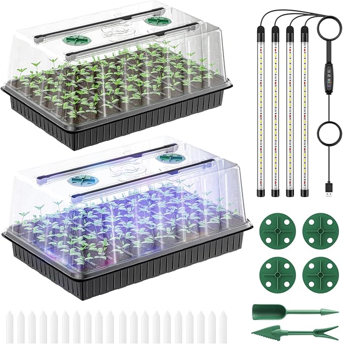 Pawfly Seed Starter Trays, 2 Pack 80 Cells Seed Starter Kit by Pawfly