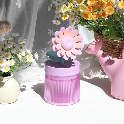 Sunflower Small Humidifier for Plant, Cool Mist Mini Humidifiers for Bedroom by Riecin