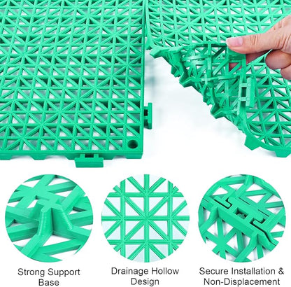 MYFAMIREA Modular Interlocking Cushion 12 Pack 11.8" x 11.8" Rubber Floor Tiles - Image 4