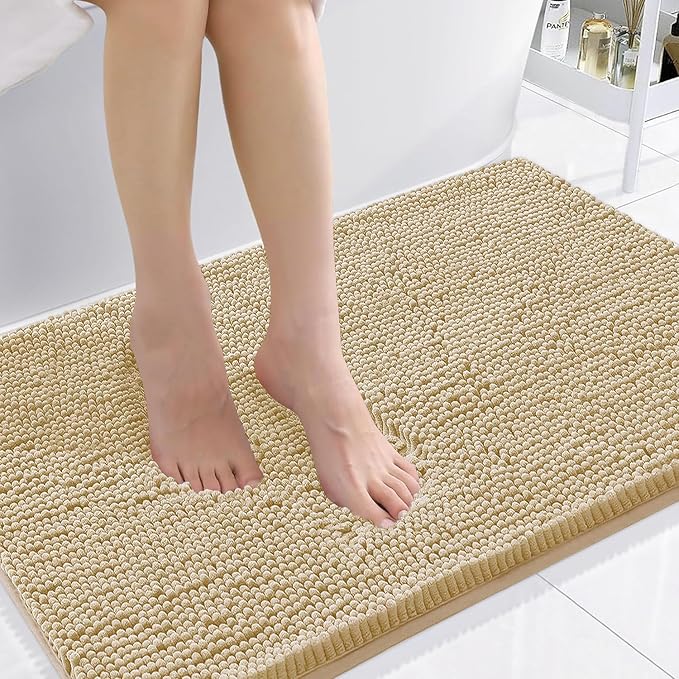 Smiry Luxury Chenille Bathroom Rugs 36x24, Extra Soft and Absorbent Shaggy Bath by Smiry