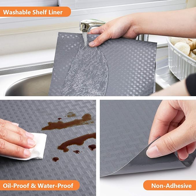 Shelf Liners for Kitchen Cabinets Refrigerator Liners Waterproof Oil-Proof - Image 5