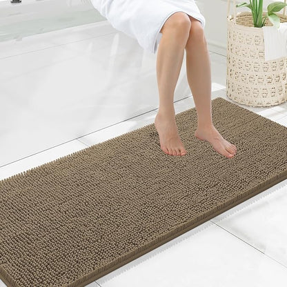 Smiry Luxury Chenille Bathroom Rugs 59x20, Extra Soft and Absorbent Shaggy Bath by Smiry