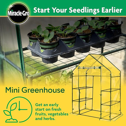 Miracle-GRO 4'8" x 29" x 6'5" Outdoor Mini Walk-in Greenhouse Plant Tent - Image 2
