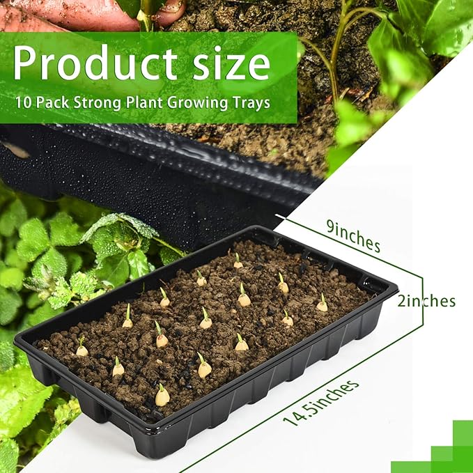 YoleShy 10 Pack Seed Starter Tray Reusable Plastic Plant Seedling Starter Trays - Image 2