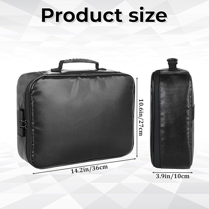 Fireproof Document Box with Lock, Waterproof File Organizer Portable Travel - Image 2