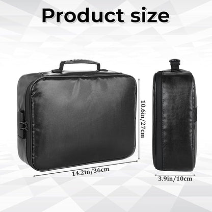 Fireproof Document Box with Lock, Waterproof File Organizer Portable Travel - Image 2