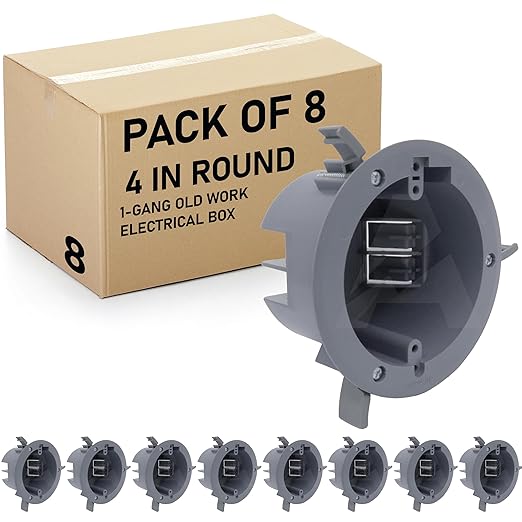 4'' Old Work Round Electrical Box, One-Gang Grey PVC Junction Box, 18 Inch by AirmontProducts