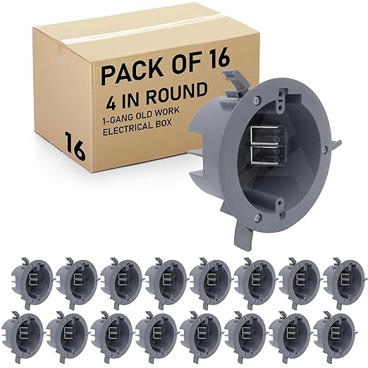 4'' Old Work Round Electrical Box, One-Gang Grey PVC Junction Box, 18 Inch by AirmontProducts