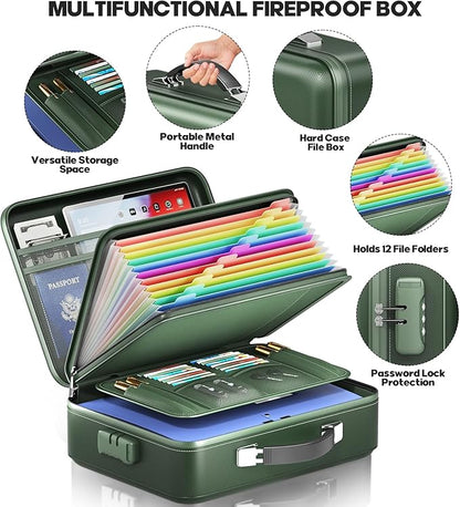 Fireproof Document Box, Hard Case Highly Flame-Resistant Fire Proof Waterproof - Image 5