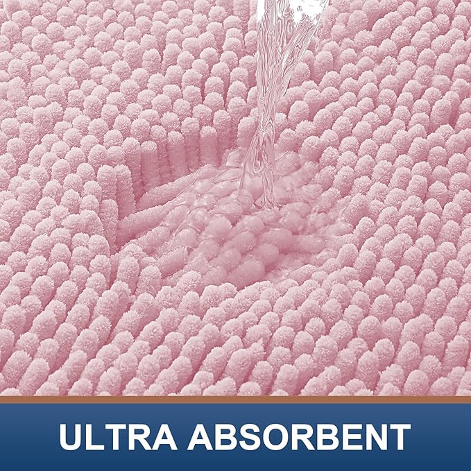 Smiry Luxury Chenille Bathroom Rugs 30x20, Extra Soft and Absorbent Shaggy Bath - Image 4