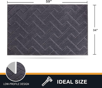 PURRUGS Dirt Trapping Door Mat 34" x 59", Non-Slip Machine Washable Entry Rug - Image 2