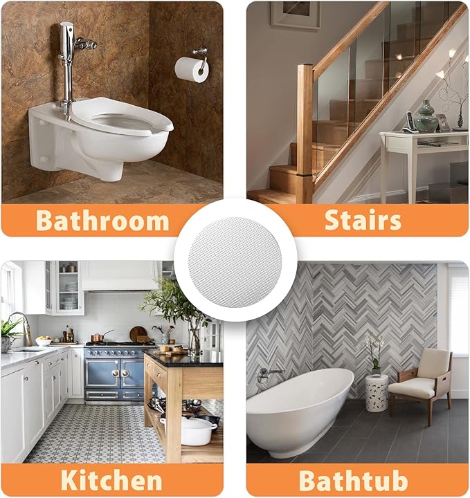 24 PCS Bathtub Non Slip Stickers White Adhesive Decals Round Shape Anti Slip - Image 5