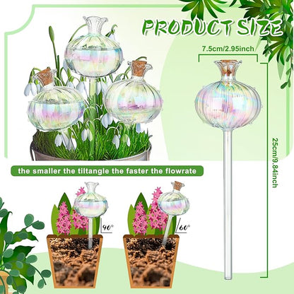 Yungyan 6 Pcs Self Watering Plant Globes Glass Cactus Insert Watering Devices - Image 3