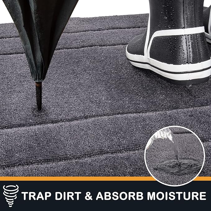 PURRUGS Dirt Trapping Door Mat 20in x 31.5in, Non-Slip/Skid Machine Washable - Image 3