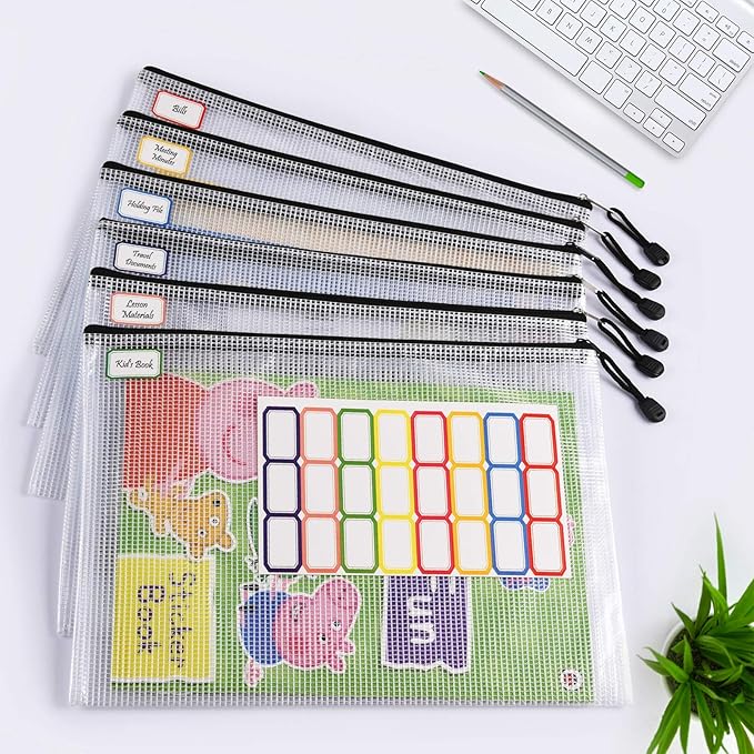 Mesh Zipper Pouch, B5 Size Tear-Resistant Document Pouch, Extra Large Zip File - Image 3