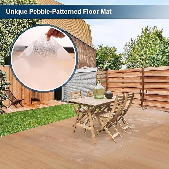 Clear Area Mat for Hard Floors, Pebble Patterned Waterproof Rug Protector Floor - Image 5